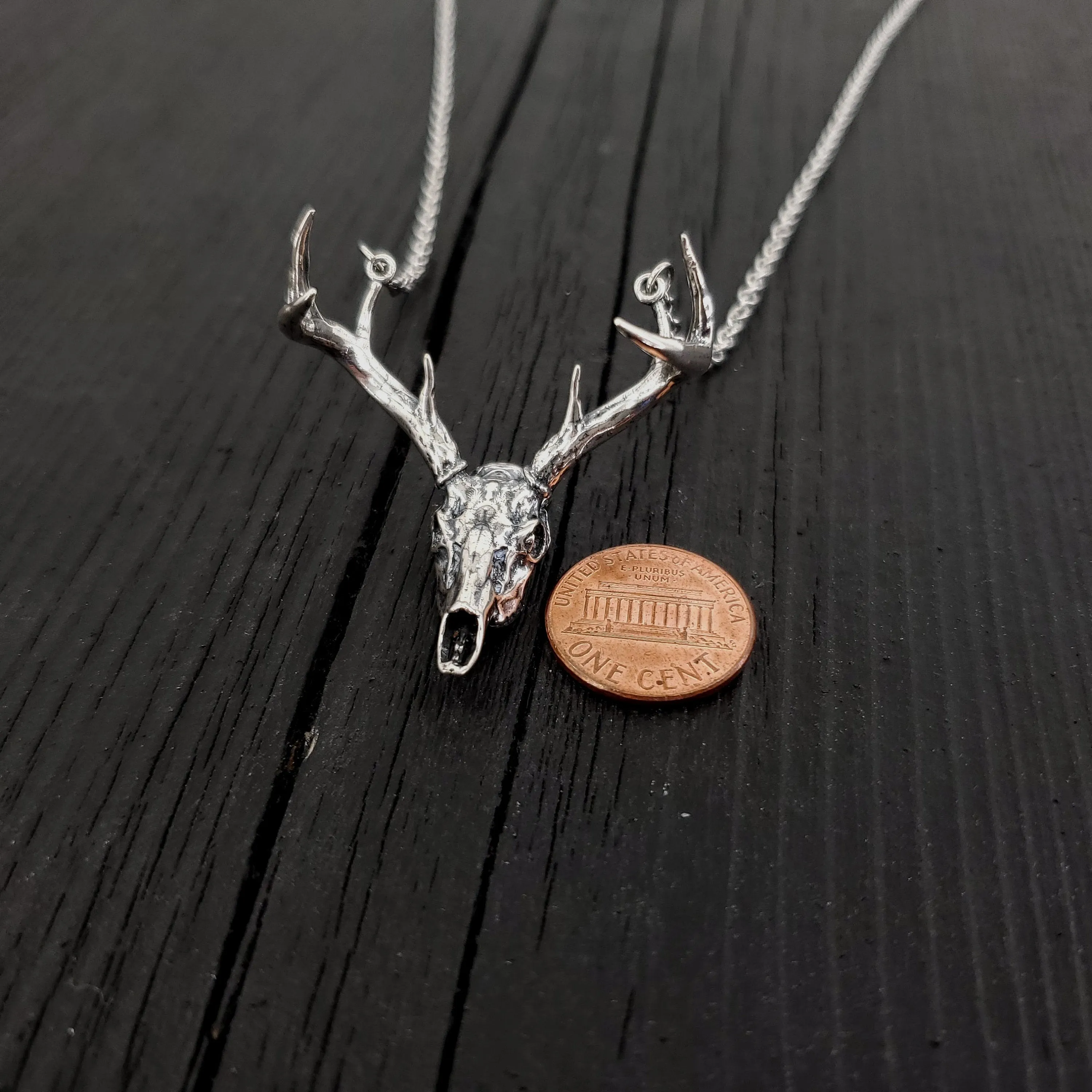 Whitetail Deer Skull Antler Rack Necklace