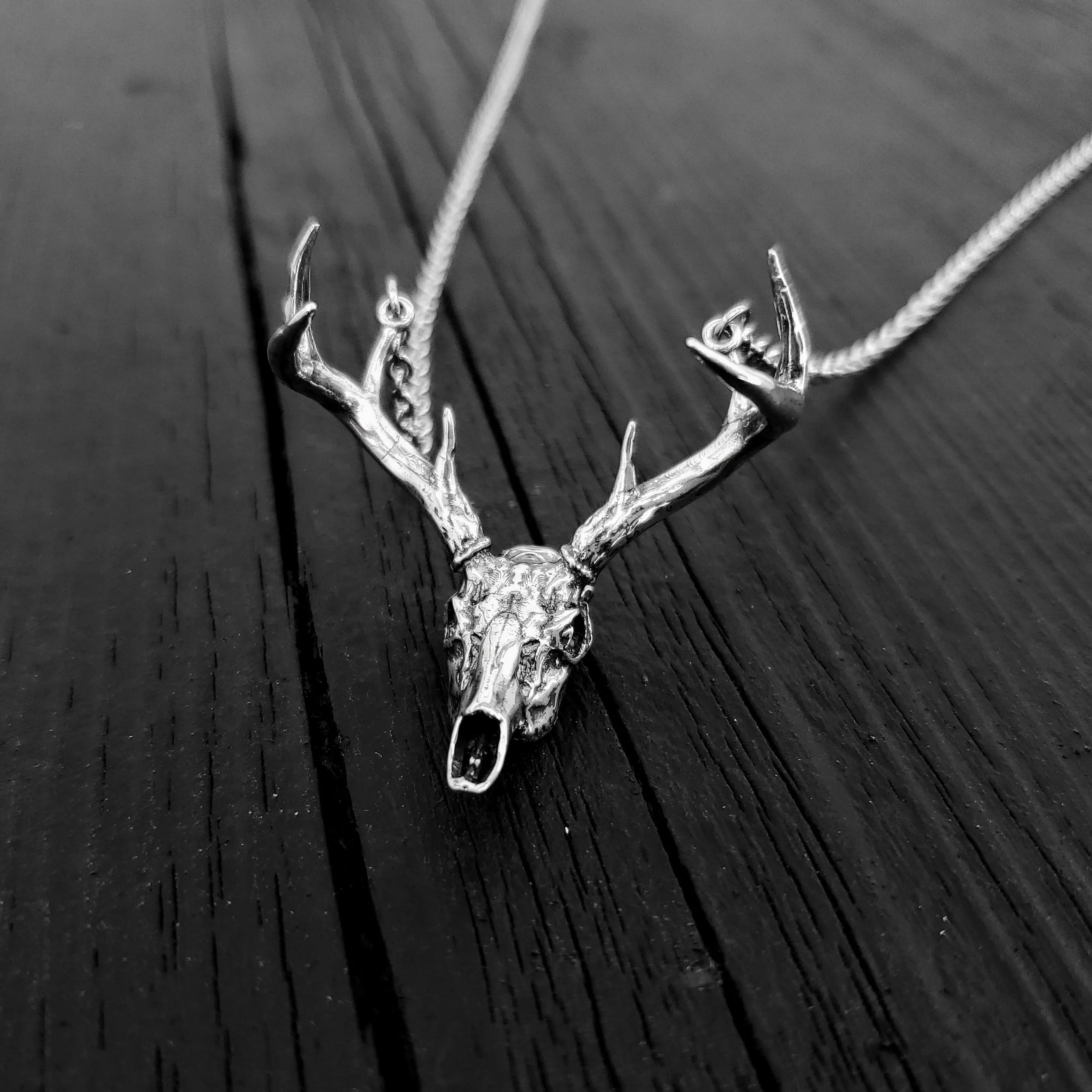 Whitetail Deer Skull Antler Rack Necklace