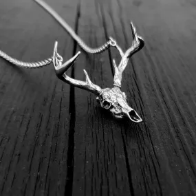 Whitetail Deer Skull Antler Rack Necklace