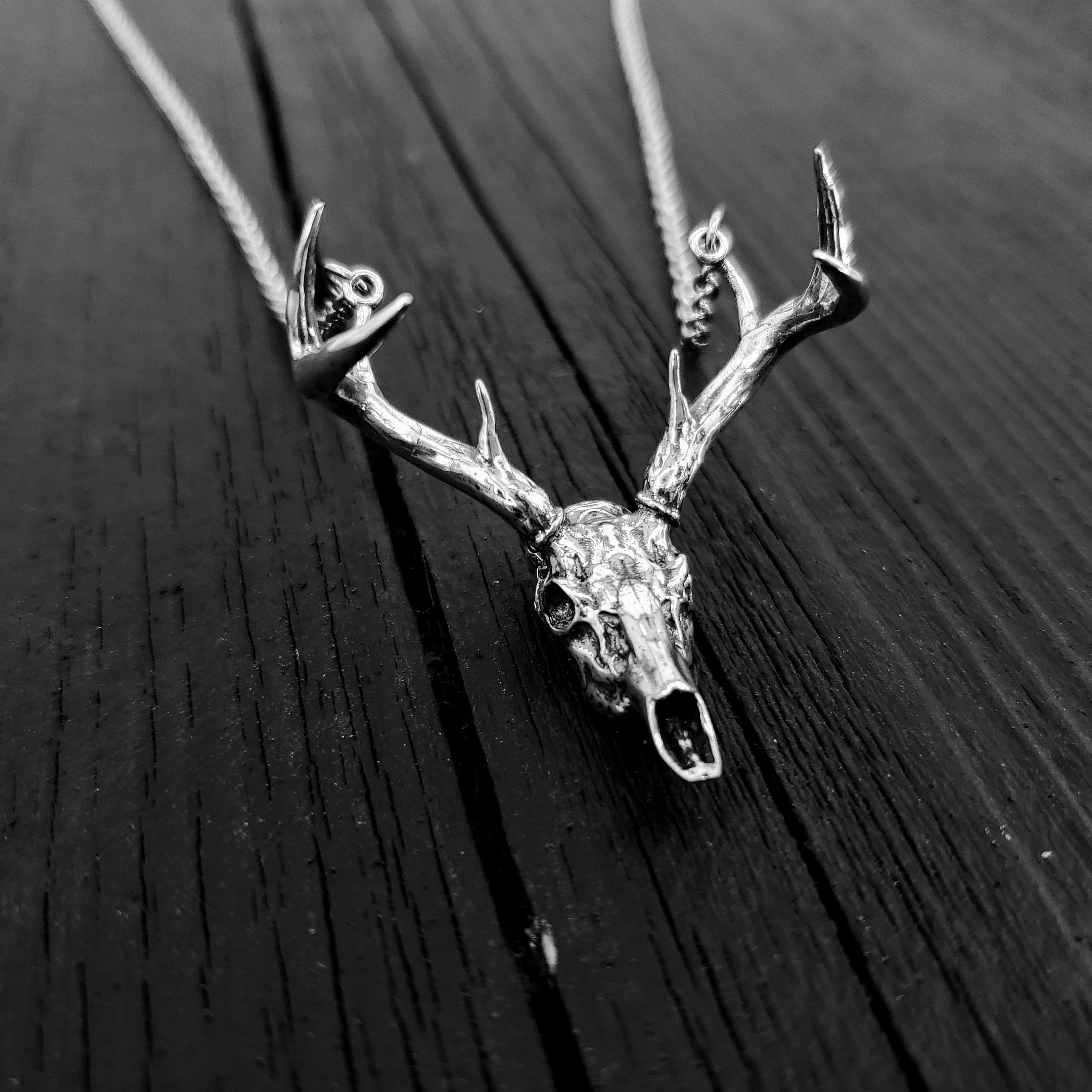 Whitetail Deer Skull Antler Rack Necklace