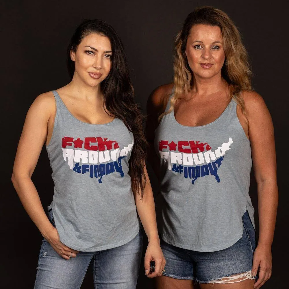 Women's F*ck Around and Find Out Tank - Stonewash Denim